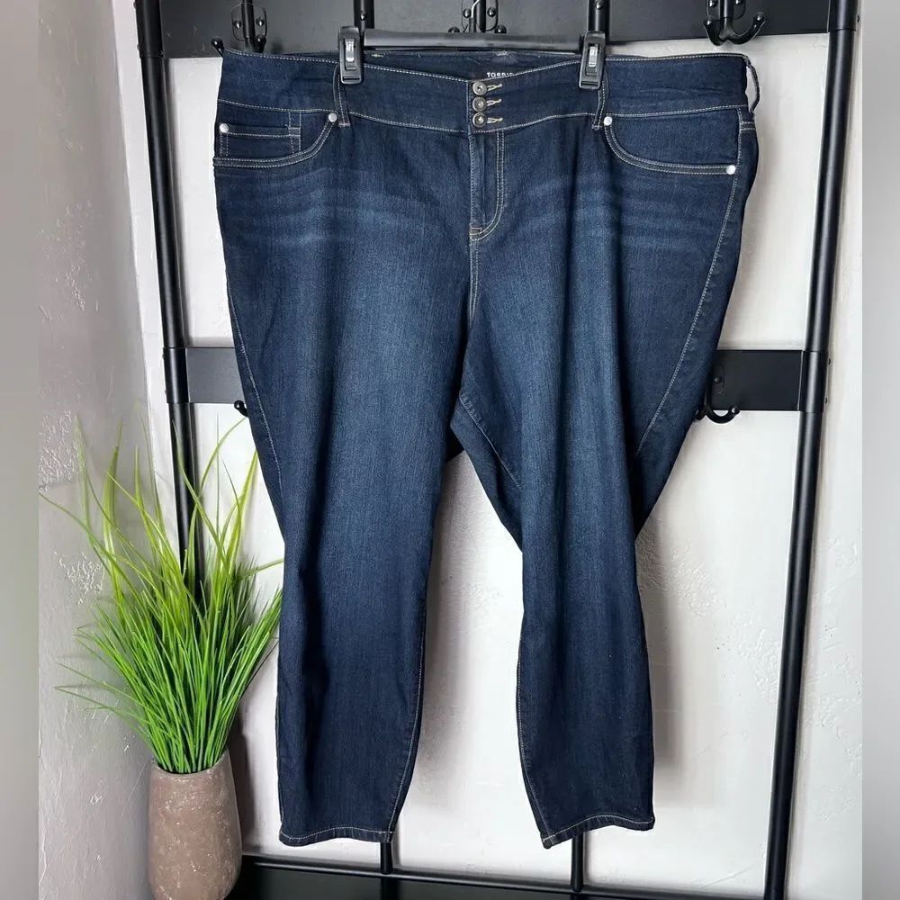 Torrid denim skinny jeans dark wash denim plus size 26 petite
